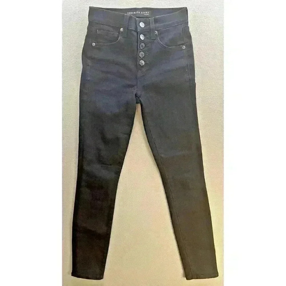 Veronica Beard Debbie Ankle Skinny High Rise Jeans 24 Stretch Button Fly Indigo - Picture 2 of 14